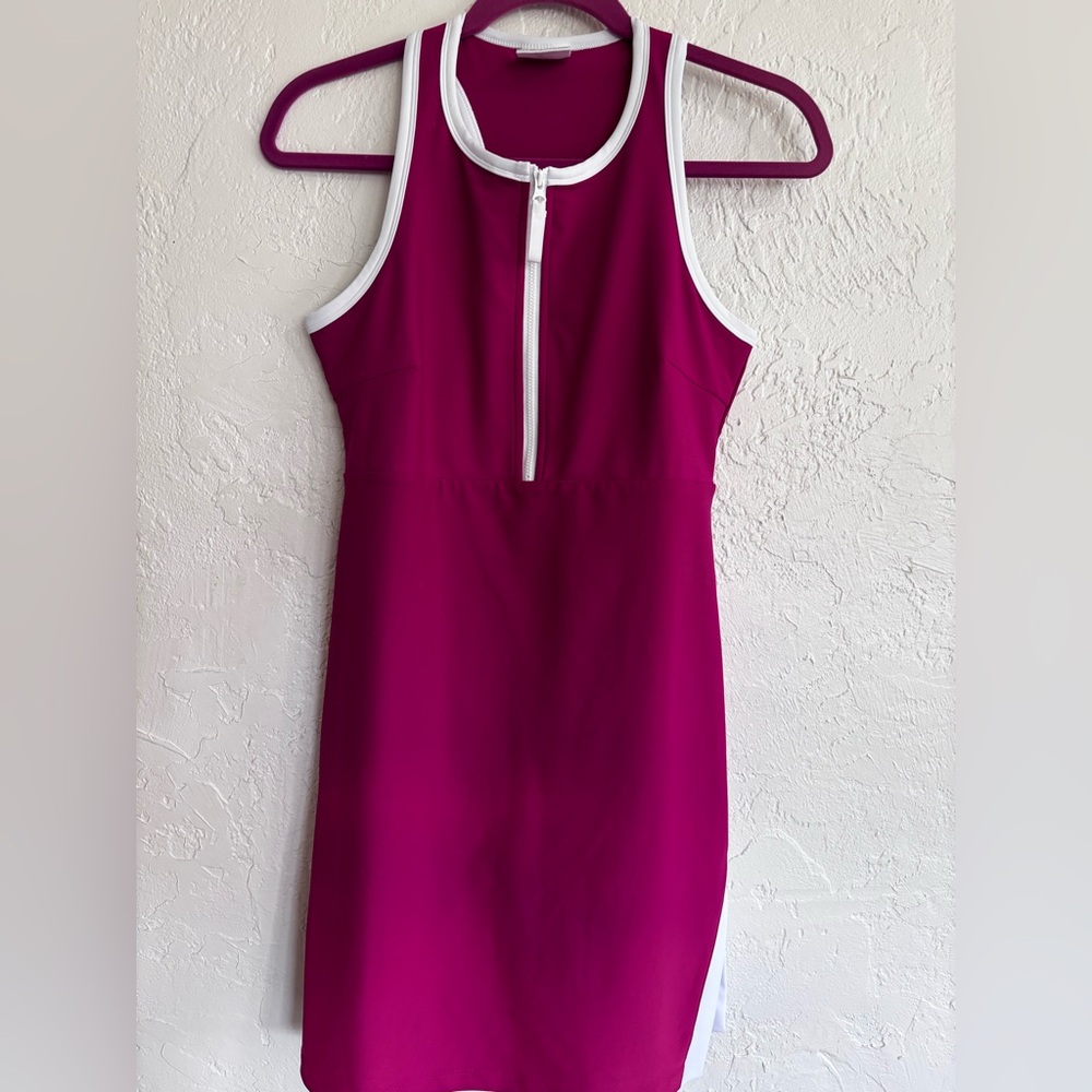 SAGE Collective Pink Athletic Dress‎ Zip Front Racerback w Shorts M